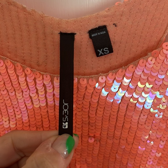 NWT JOES JEANS SEQUIN NEON TANK XS - Picture 3 of 4